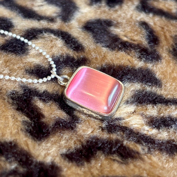 Vintage Pink Pendant Ball Chain Necklace Choker - Picture 4 of 7